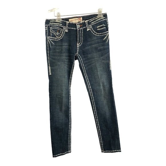 Laguna Beach Women’s Designer Blue Slim Straight Mid-Rise Jeans Size 30 - Picture 1 of 13